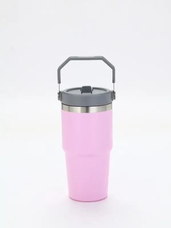Термостакан с ручкой  Термостакан с ручкой "Coffee", 600 мл, розовая
