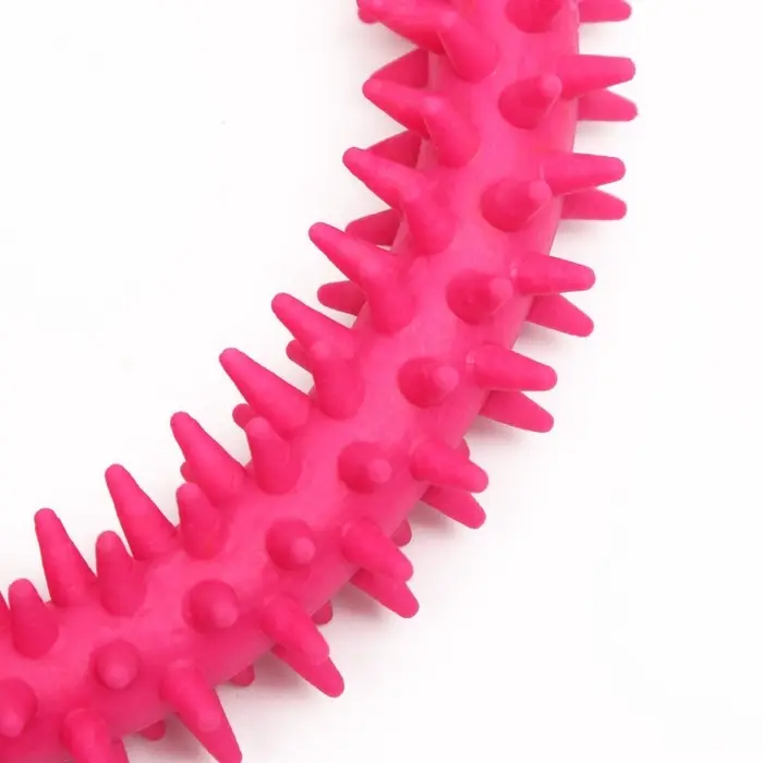 Игрушка для собак &laquo;Кольцо с шипами&raquo;, 12.5 см, розовая