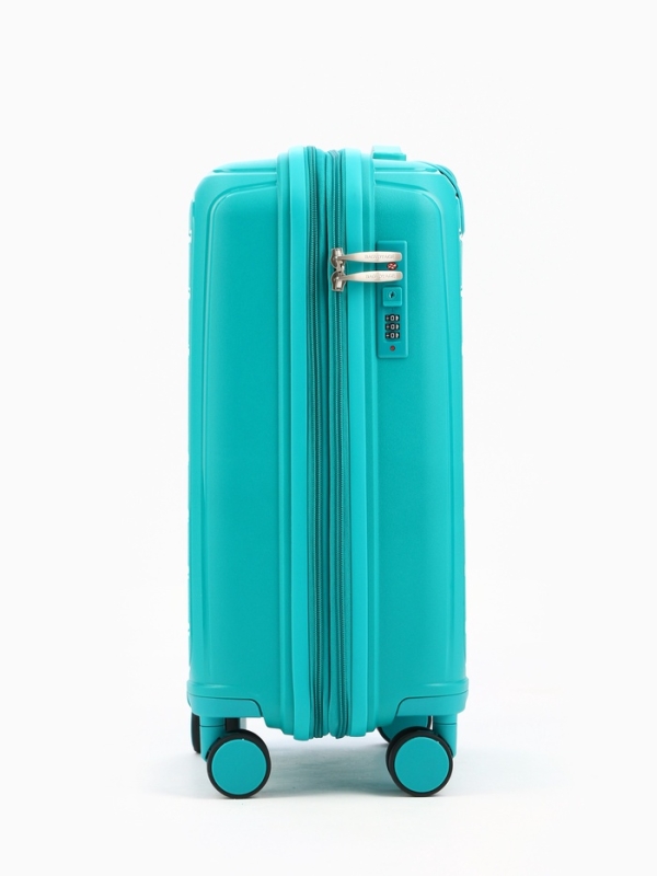 Чемодан 20 Чемодан 20", PP, 38*22*56, отд на молнии, код замок, 4 колеса, зеленый