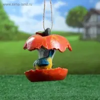 Садовая фигура из полистоуна &laquo;Кормушка-яблоко&raquo;, 13&times;13&times;14 см
