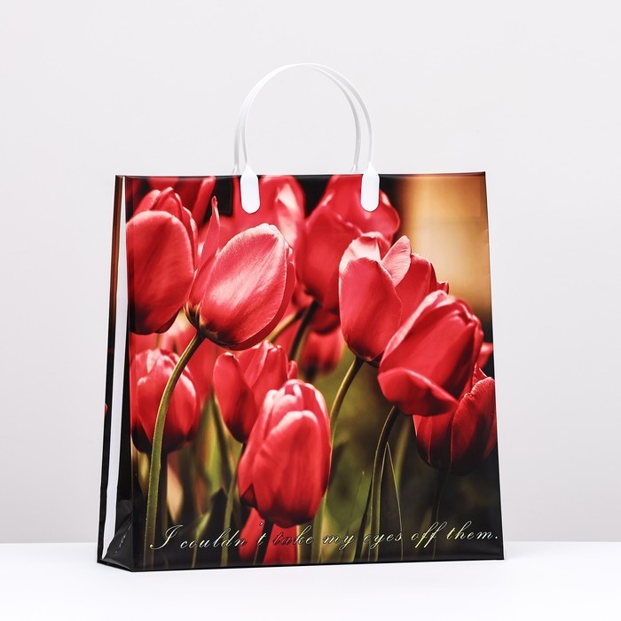 Пакет Пакет "Тюльпаны", мягкий пластик, 30 x 30 см, 120 мкм