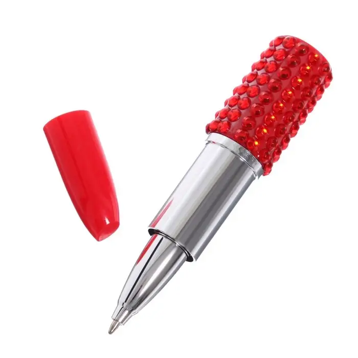Ручка - прикол шариковая Calligrata «Помада», со стразами, МИКС