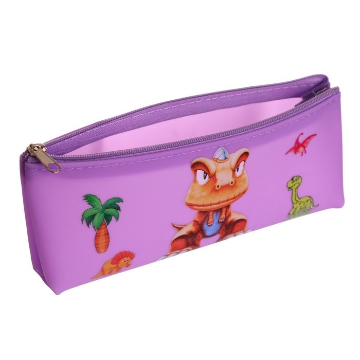 Пенал школьный на молнии Пенал школьный на молнии "Динозавр", МИКС