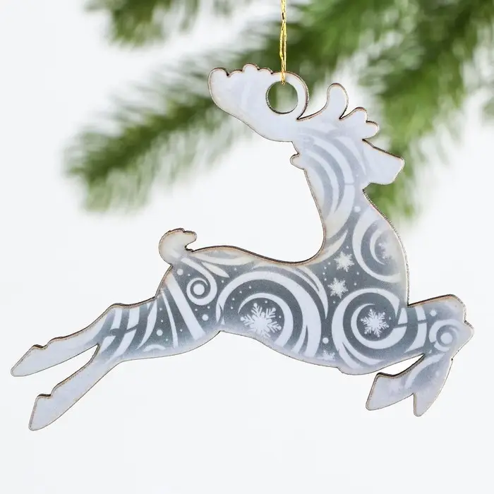 Ёлочная игрушка новогодняя «Олень», на Новый год, 9,5 х 8,9 см Ёлочная игрушка новогодняя «Олень», на Новый год, 9,5 х 8,9 см