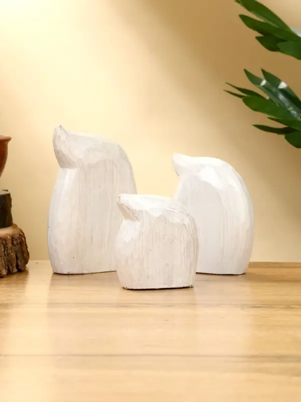 Набор сувенирный  Набор сувенирный "Привидения" дерево H 12, 9, 7 см, цв. светло-серый