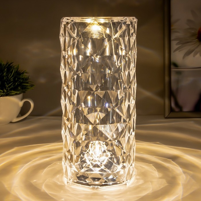 Настольная лампа Настольная лампа "Хрустальный замок" LED 1Вт 4000К USB сенсорный 9х9х21.5 см RISALUX