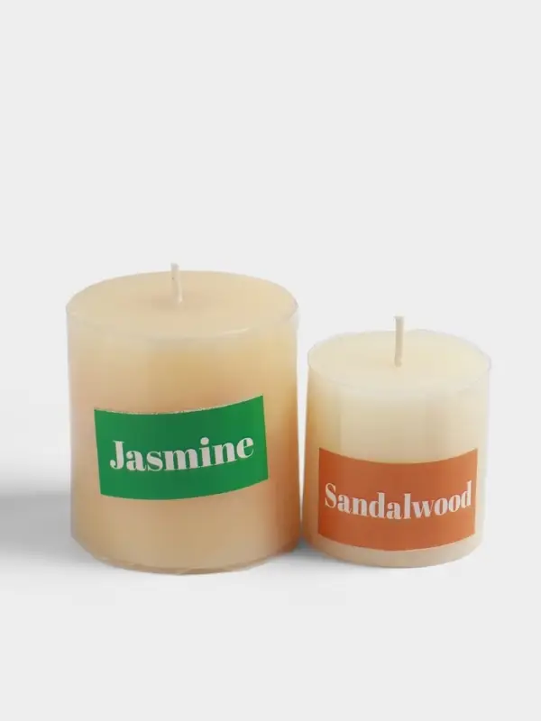Набор свечей &laquo;Сандал. Жасмин&raquo;, 5 шт., 2 подсвечника