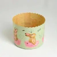 Форма бумажная для кулича &laquo;Зайчики&raquo;, 110&times;85 мм, МИКС