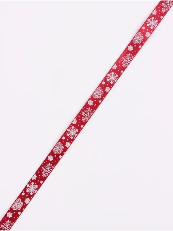 Лента атласная декоративная &laquo;Снежинки&raquo;, 1.5 см &times; 5 м