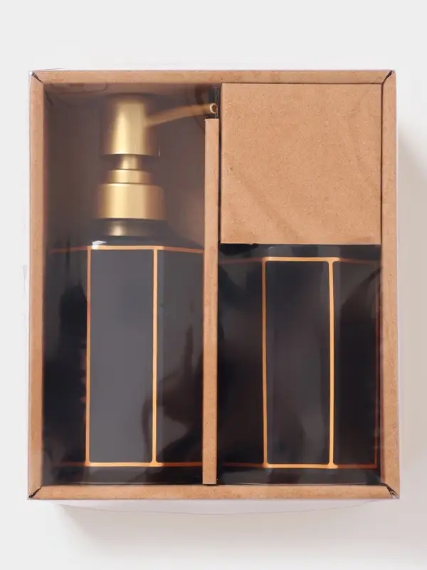 Набор для ванной &laquo;Равновесие&raquo;, 2 предмета, дозатор для мыла, стакан, чёрный