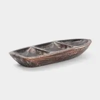 Менажница &laquo;Лодочка&raquo;, 30&times;13&times;5 см, дерево джати, тёмно-коричневая