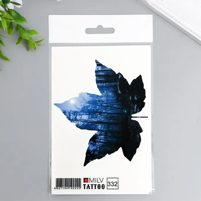 Переводная тату на тело цветная «Листок», 10×15 см Переводная тату на тело цветная «Листок», 10×15 см