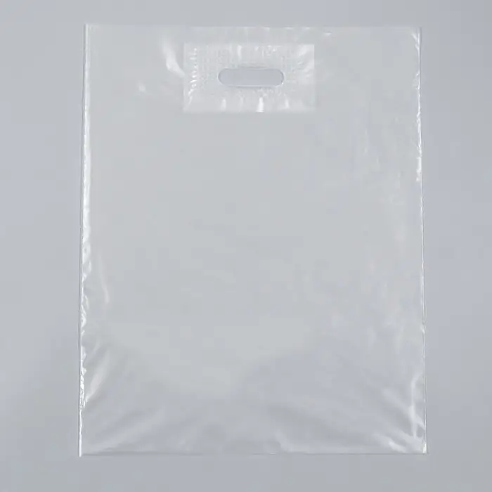 Пакет полиэтиленовый с вырубной ручкой, прозрачный 30-40 См, 60 мкм
