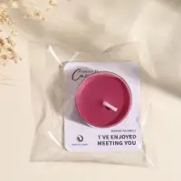 Чайная свеча ароматическая "Круглая" красная, аромат цветочный 3,8х3,8х1,8 см