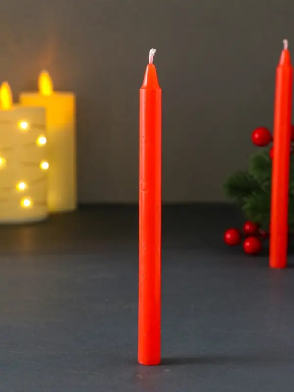 Набор свечей восковых &laquo;Новый год. Верь в чудеса&raquo;, 4 шт., красные, 10&times;15&times;3 см