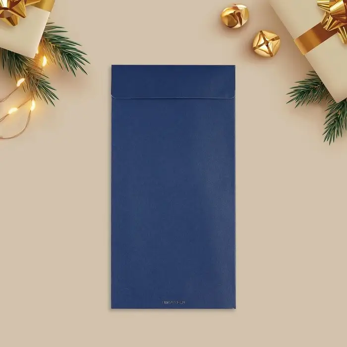 Конверт для денег, «С Новым годом», тиснение, дизайнерская бумага, 11 х 22 см Конверт для денег, «С Новым годом», тиснение, дизайнерская бумага, 11 х 22 см