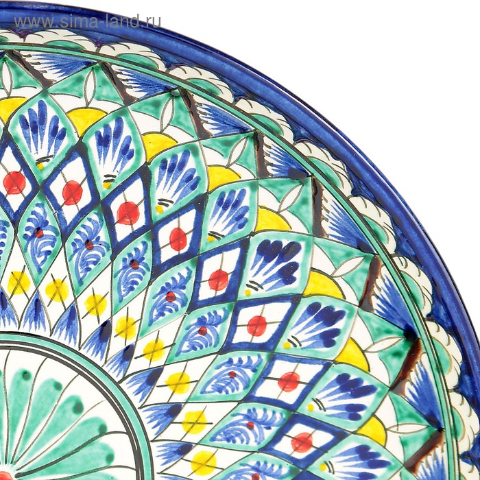 Ляган Риштанская Керамика "Узоры", 28 см, синий