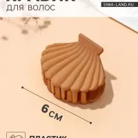 Крабик для волос &laquo;Артемида&raquo; ракушка, 6&times;4.5 см, матовый, МИКС