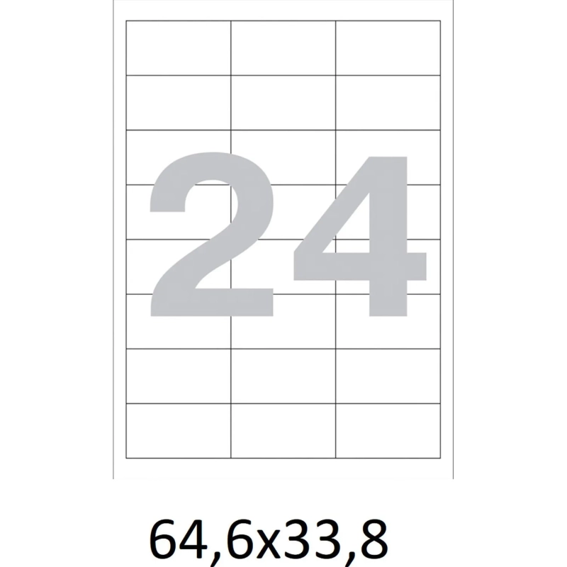 Этикетки самоклеящиеся  64,6х33,8 мм /24 шт. на листА4 (100л./уп)