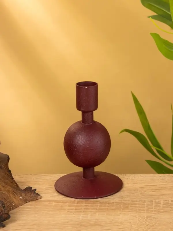 Подсвечник на 1 свечу "Сливовый" с 1 сферой 7,5х7,5х11,5 см