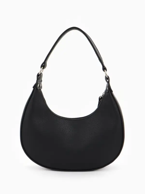 Сумка женская багет TEXTURA на молнии, 28&times;6.5&times;15 см, чёрная