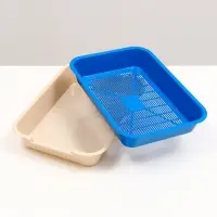 Туалет средний с сеткой 36&times;26&times;6.5 см, тёмно-синий/бежевый