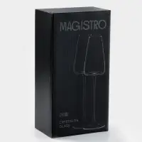 Бокалы для шампанского Magistro &laquo;Амьен&raquo;, 250 мл, h=26 см, набор 2 шт., стекло, прозрачные