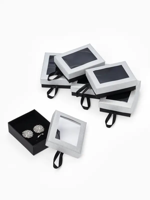 Набор подарочных коробочек 6 шт. под набор &laquo;Селебрити&raquo;, 7&times;9 см, серебристый, чёрный
