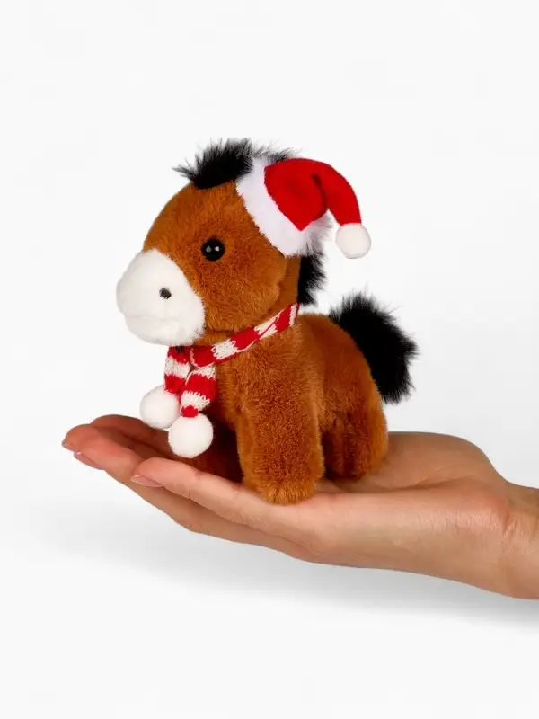 POMPOSHKI мягкая игрушка Лошадка, в шапочке, коричневая POMPOSHKI мягкая игрушка Лошадка, в шапочке, коричневая