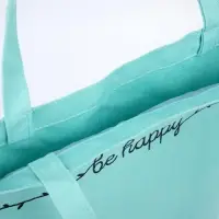 Сумка шопер Be happy, 35&times;0.5&times;40 см, голубой