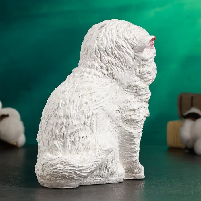 Копилка для денег &laquo;Котёнок&raquo;, гипс, белый, 16&times;12 см