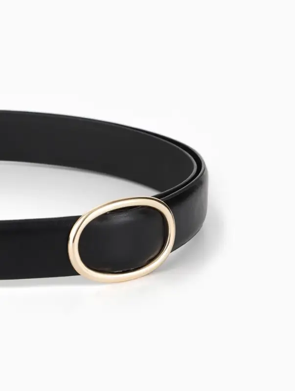 Ремень женский, затяжка, 3&times;110 см, пряжка золотистая, без винта, чёрный