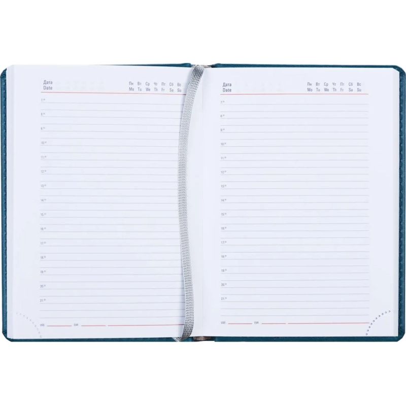 Ежедневник недатированный бирюзовый,А6,110х155мм,176л,ATTACHE Сиам