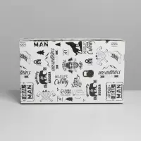 Коробка для эклеров, кондитерская упаковка, 5 вкладышей, MAN PATTERN, 25.2&times;15&times;7 см