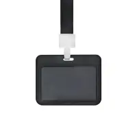 Бейдж горизонтальный, внешний 100&times;80 мм, внутренний 52&times;82 мм, лента 42 см, Кот