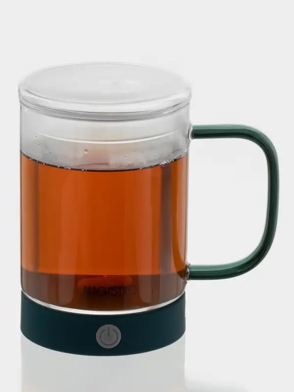 Кружка - мешалка Magistro &laquo;Слот&raquo;, 400 мл, 11.5&times;8&times;12.2 см, стекло, прозрачная