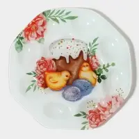 Подставка для яиц Доляна &laquo;Кулич&raquo;, 8 ячеек, 22&times;22 см, стекло, белая