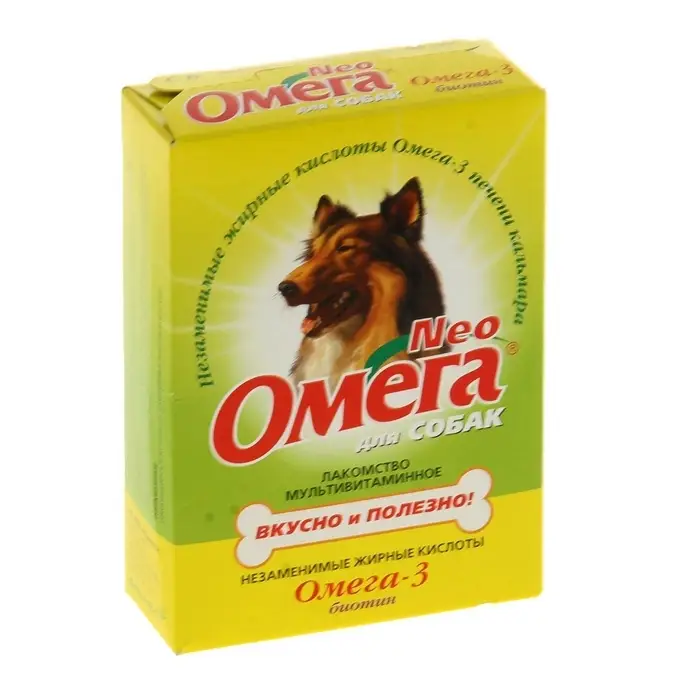 Мультивитаминное лакомство для собак Омега Neo, с биотином, 90 таблеток