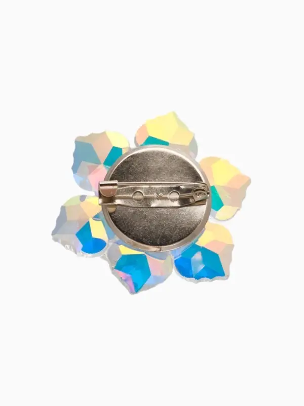 Брошь &laquo;Цветок сказочный&raquo;, радужная в серебре