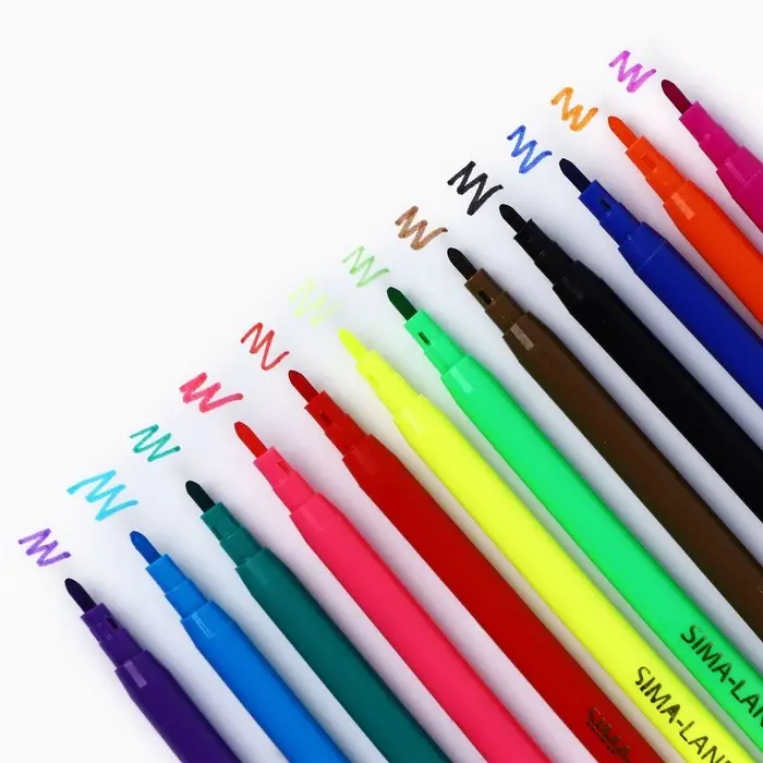 Фломастеры 12 цветов в коробке Букибяки