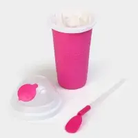 Стакан для мороженого, слаш стакан Доляна &laquo;Мэджик&raquo;, 21&times;11&times;11 см, силикон, розовый