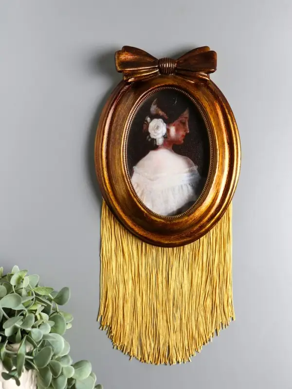 Фоторамка полистоун 14х18,5 см Фоторамка полистоун 14х18,5 см "Бант с бахромой" под дерево 22,5х17х3 см