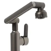 Смеситель для кухни ZEIN Z3706, регулируемый излив высотой 25 см, аэратор 2 режима, графит