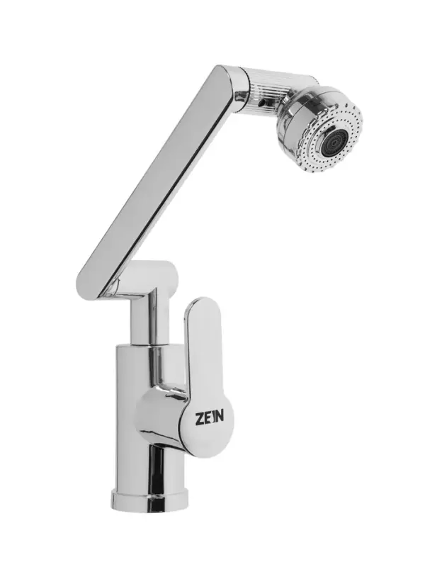 Смеситель для кухни ZEIN Z3707, регулируемый излив высотой 25 см, аэратор 2 режима, хром