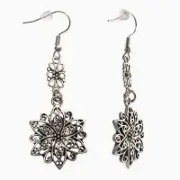 Серьги метал "Аутентичность" цветы, цвет чернёное серебро Серьги метал "Аутентичность" цветы, цвет чернёное серебро