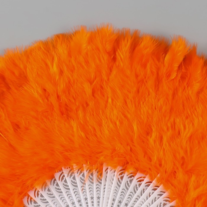 Веер пластик, перо  Веер пластик, перо "Оранжевый" h=26 см 25 лопастей 3х50х26 см