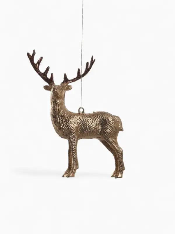 Ёлочные игрушки 2 шт. &laquo;Зимнее волшебство. Благородный олень&raquo; пластик, 8&times;15 см, золото