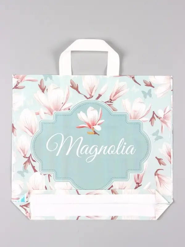 Пакет &laquo;Магнолия&raquo;, полиэтиленовый с петлевой ручкой, 38&times;34 + 3 см, 70 мкм