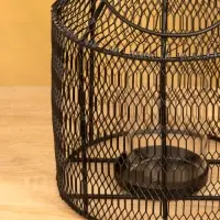 Подсвечник фонарь со стеклянной колбой 20х20х26 см, d 9 см, металл, цв. черный