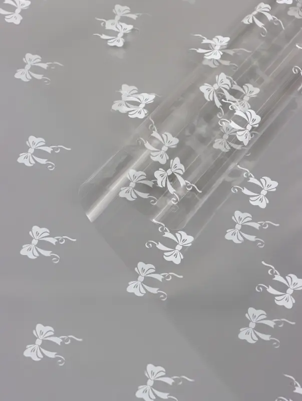 Пленка прозрачная с рисунком «Бантики» Белый 0.7×8.2±5%м